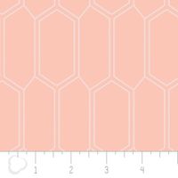 Baumwollstoff Emilia by Camelot Sechsecke apricot weiß 1.10m Breite