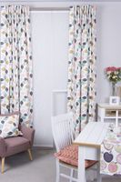 Dekostoff Blätter weiß petrol rosa 137cm