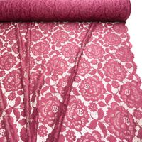 Elastische Spitze Blumen mit Wellen Abschluss beidseitig fuchsia pink