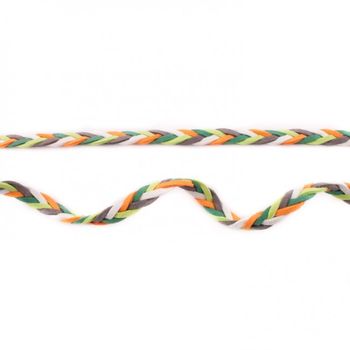 Wildleder Imitat Band geflochten bunt orange grün grau weiß Meterware Breite: 0,8cm