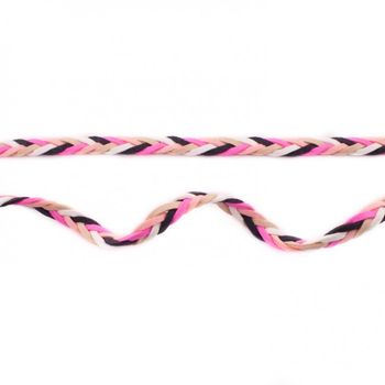 Wildleder Imitat Band geflochten bunt pink schwarz weiß braun Meterware Breite: 0,8cm