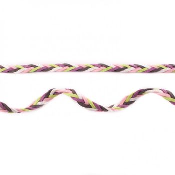 Wildleder Imitat Band geflochten bunt rosa lila grün weiß schwarz Meterware Breite: 0,8cm