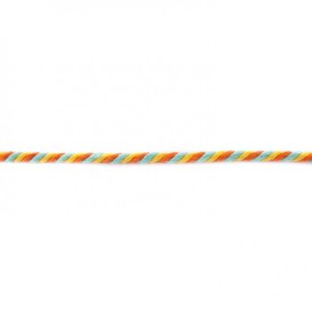 Kordel Baumwolle bunt orange türkis gelb Breite: 6mm