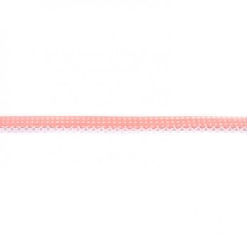 Baumwoll Schrägband Häkelborte Punkte rosa weiß Meterware Breite: 1,5cm