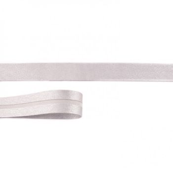 Schrägband Kunstleder silberfarbig Meterware Breite: 2cm