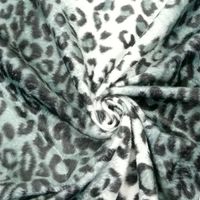 Plüsch Velour Fellstoff Fellimitat Leopard grau weiß