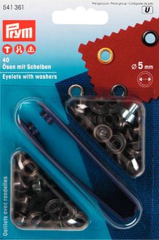 Prym Ösen mit Scheiben messing Ø5mm 40 Stück