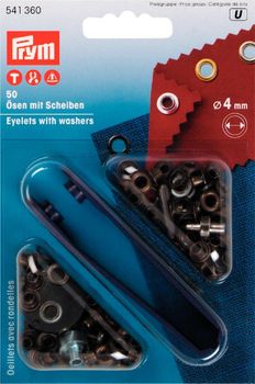 Prym Ösen mit Scheiben messing Ø4mm 50 Stück