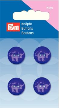 Prym Kinder Knopf Knöpfe Kuh lila weiß 15mm 4 Stück
