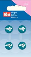 41783-Prym-Kinder-Knopf-Knoepfe-Flugzeug-tuerkis-we.jpg Prym Kinder Knopf Knöpfe Flugzeug türkis weiß 13mm 4 Stück