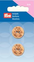 Prym Kinder Knopf Knöpfe Teddy Holz braun 18mm 2 Stück