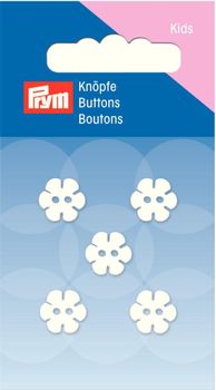 Prym Kinder Knopf Knöpfe Blume Perlmutt weiß 11mm 5 Stück