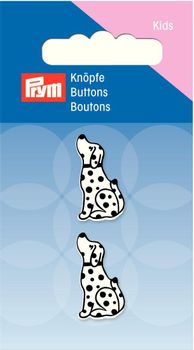 Prym Kinder Knopf Knöpfe Öse Dalmatiner schwarz weiß 23mm 2 Stück