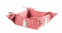 Korb Brotkorb Finn rot weiß 18x18x8cm