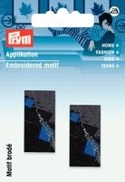 Prym Applikation 2 Stück schwarz blau 3x1.5cm