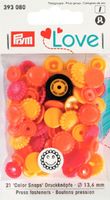 42315-Prym-Druckknoepfe-Color-Snaps-Blumen-gelb-rot.jpg Prym Druckknöpfe Color Snaps Blumen gelb rot orange Ø13.6mm 21 Stück