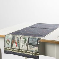 Schöner Leben Tischläufer Weihnachten Bordüre blau 40x140cm
