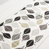 Schöner Leben Tischläufer Blätter weiß grau khaki 40x160cm