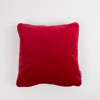 Samtkissen Keder und Federfüllung rot 50x50cm