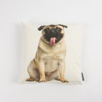 Schöner Leben Kissenhülle Mops braun weiß 40x40cm