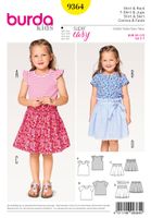 Burda Schnittmuster 9364 Shirt und Rock Kinder Größe 92-122
