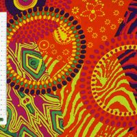 43150-Faschingsstoff-Polyester-Retro-60er-Jahre-o_1.jpg Polyester Retro 60er Jahre orange pink bunt 1.5m Breite