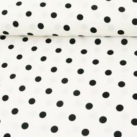 Polyester Punkte weiß schwarz 1.5m Breite