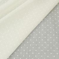 43478-Gardinenstoff-Stores-Leinenstruktur-weiss-m_1.jpg Gardinenstoff Stores Leinenstruktur weiß mit Punkten weiß 2.80m Höhe