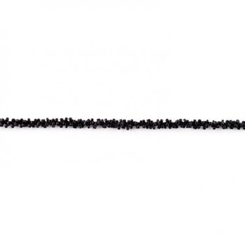 Perlenband Zierband mit Perlen schwarz 0.5cm Breite