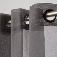Fertiggardine Ösengardine einfarbig Voile Struktur anthrazit 135x260cm