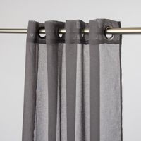 Fertiggardine Ösengardine einfarbig Voile Struktur anthrazit 135x260cm