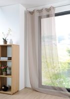 43795-Fertiggardine-oesengardine-einfarbig-Voile-_1.jpg Fertiggardine Ösengardine einfarbig Voile Struktur taupe 135x260cm