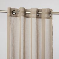 43795-Fertiggardine-oesengardine-einfarbig-Voile-_2.jpg Fertiggardine Ösengardine einfarbig Voile Struktur taupe 135x260cm