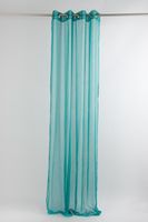 Fertiggardine Ösengardine einfarbig Voile Struktur türkis 135x260cm
