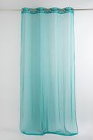 Fertiggardine Ösengardine einfarbig Voile Struktur türkis 135x260cm