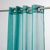 43798-Fertiggardine-oesengardine-einfarbig-Voile-_3.jpg Fertiggardine Ösengardine einfarbig Voile Struktur türkis 135x260cm