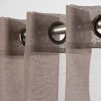 Fertiggardine Ösengardine einfarbig Voile Struktur braun 135x260cm