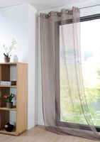 Fertiggardine Ösengardine einfarbig Voile Struktur braun 135x260cm