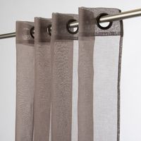 43802-Fertiggardine-oesengardine-einfarbig-Voile-_3.jpg Fertiggardine Ösengardine einfarbig Voile Struktur braun 135x260cm