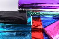 Metallic-Stoff Foliendruck mit Stretch schwarz 1.5m Breite