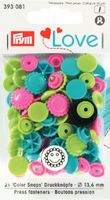 Prym Color Snaps Druckknöpfe Blume Ø13.6mm pink grün türkis 21 Stück