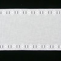 Gardine Paneele Schiebevorhang Raute Blume seitlich weiß 40cm Breite