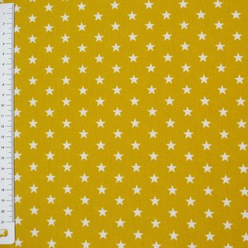 Baumwollstoff Sterne ca. 1x1cm gelb weiß