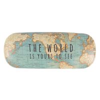 Brillen Etui Vintage Weltkarte 16x6cm