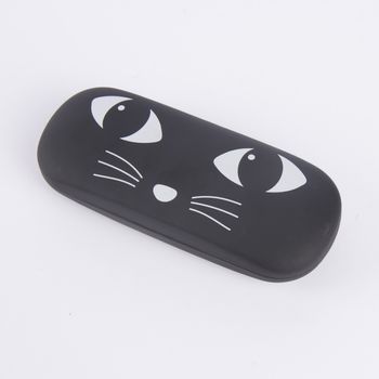 Brillen Etui Vintage Katze schwarz 16x6cm