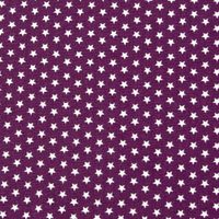 Baumwollstoff Mini Sterne lila aubergine weiß