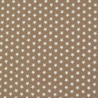 Baumwollstoff Mini Sterne taupe weiß