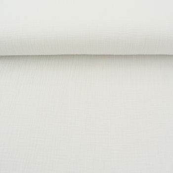 Double Gauze Organic Bio Musselin Windelstoff uni weiß 1.30m Breite