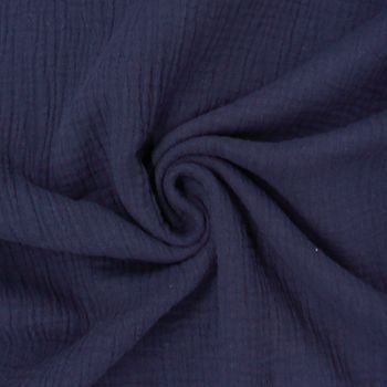 Double Gauze Organic Bio Musselin Windelstoff uni dunkelblau 1.30m