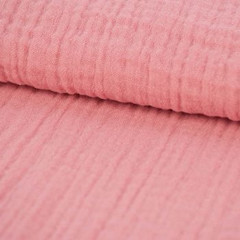 Double Gauze Organic Bio Musselin Windelstoff uni altrosa 1.30m Breite